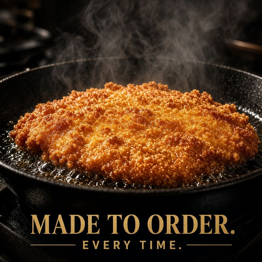 Instagram post: cutlet frying, made to order